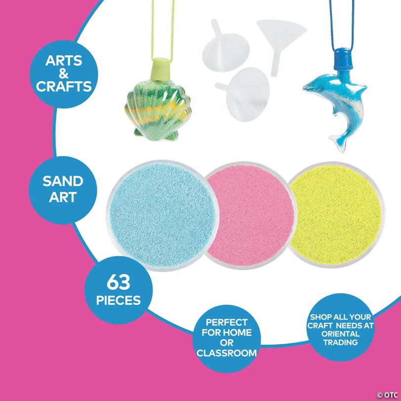 28" - 30" Tropical Ocean Sand Art Necklaces & Sand Kit - 63 Pc.
