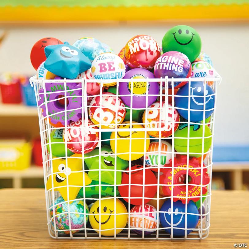 2 1/2" Bulk 48 Pc. Multicolored Globe Foam Stress Balls