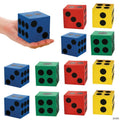 2 1/2" Foam Primary Colors Jumbo Playing Dice Sets - 12 Pc.