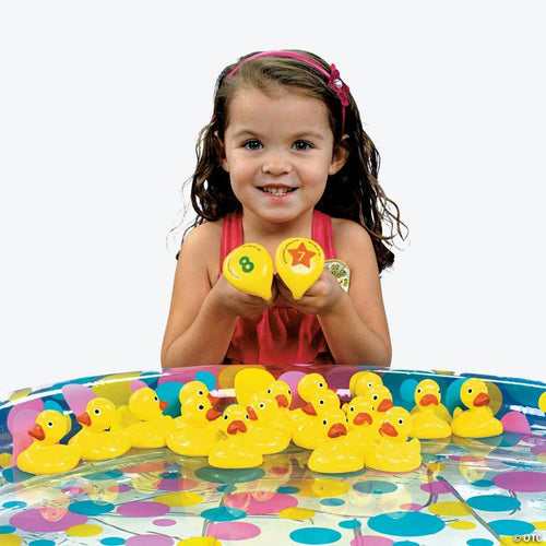 2 1/2" Numbered Bright Yellow Plastic Duck Matching Game Set