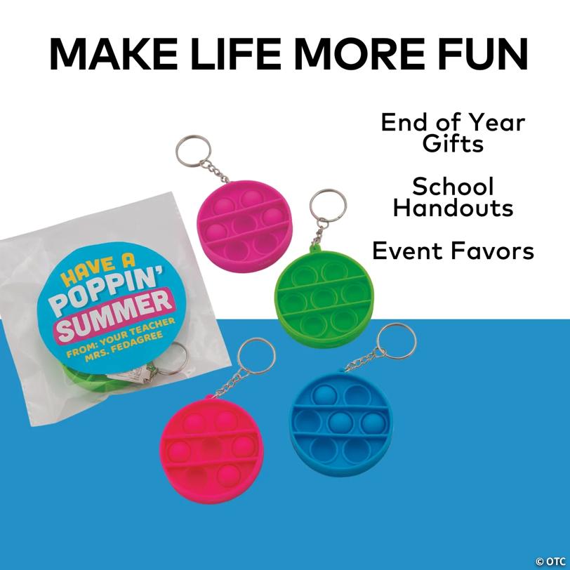 2 1/2" Personalized End of Year Lotsa Pops Pop Fidget Toy Handouts - Makes 24