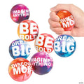 2 1/4" Bulk 48 Pc. Watercolor Inspirational Positive Saying Foam Stress Balls