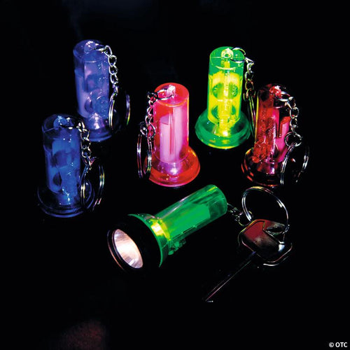 2 1/4" Personalized Large Beam Flashlight Keychain Valentine Exchanges with Card for 12