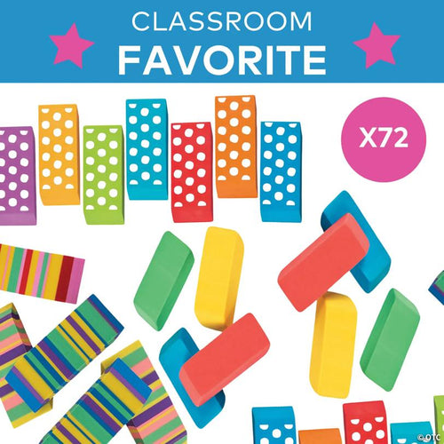 2" – 2 1/2" Bulk 72 Pc. Multicolor Beveled Rubber Eraser Assortment