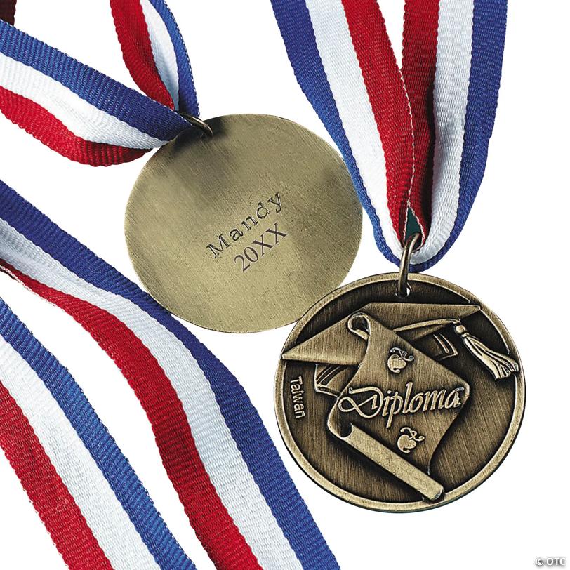 2" Personalized Graduation Diploma & Hat Gold Metal Award Medal | Elite Festo