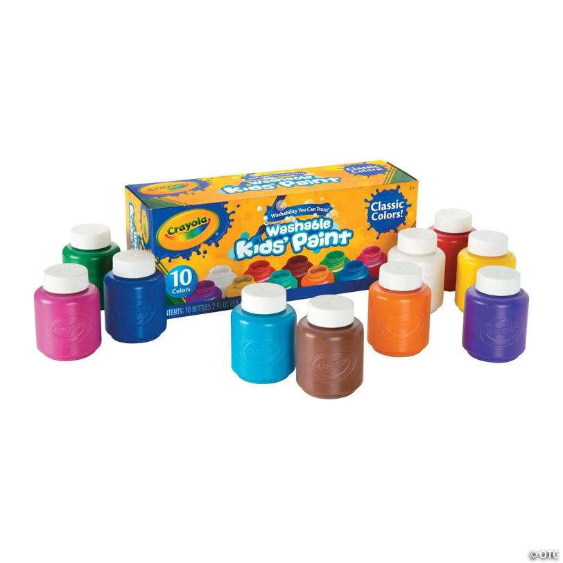 2-oz. Crayola® Classic Colors Washable Assorted Colors Kids Paint - Set of 10