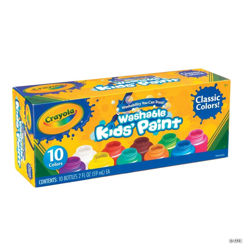 2-oz. Crayola® Classic Colors Washable Assorted Colors Kids Paint - Set of 10