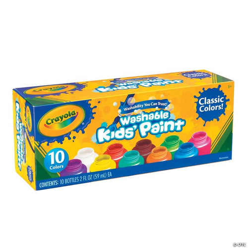 2-oz. Crayola® Classic Colors Washable Assorted Colors Kids Paint - Set of 10