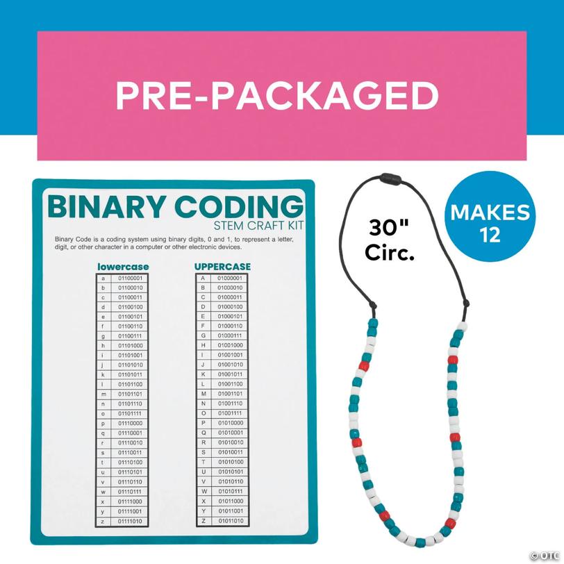 30" STEM Binary Coding Beaded Necklace Craft Kit – Makes 12