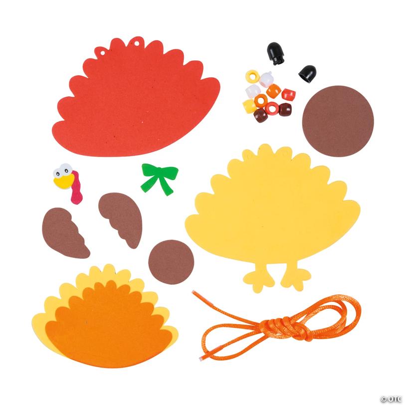 30" Thanksgiving Beaded Turkey Necklace Craft Kit – Makes 12