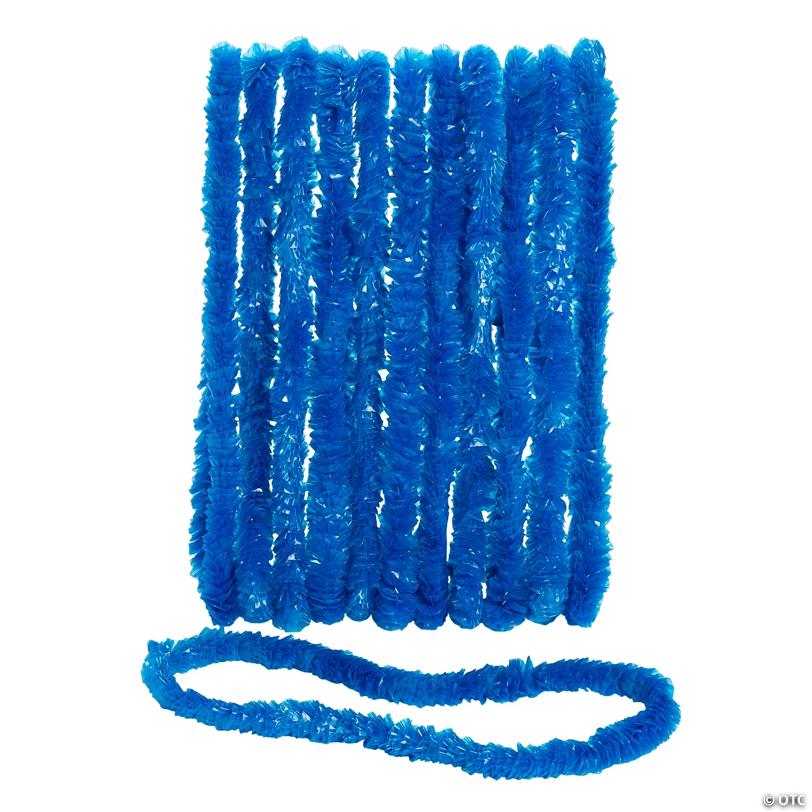 32" Bulk 50 Pc. Bright Blue Party Plastic Leis | Elite Festo