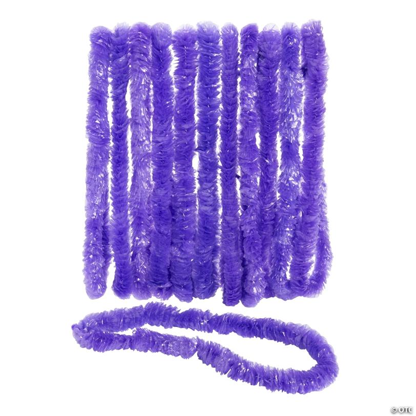 32" Bulk 50 Pc. Bright Purple Party Plastic Leis | Elite Festo