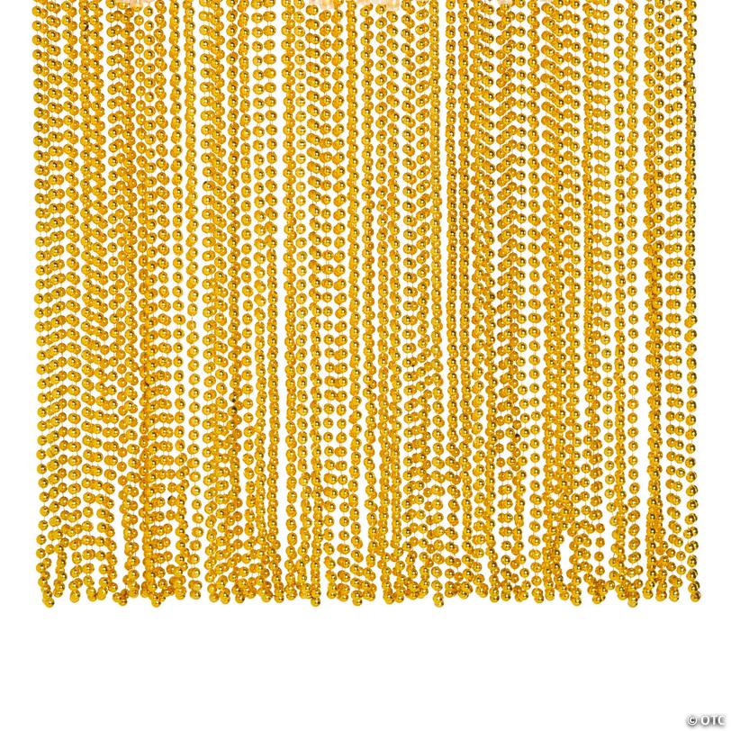 33" Bulk 48 Pc. Gold Metallic Plastic Bead Necklaces | Elite Festo