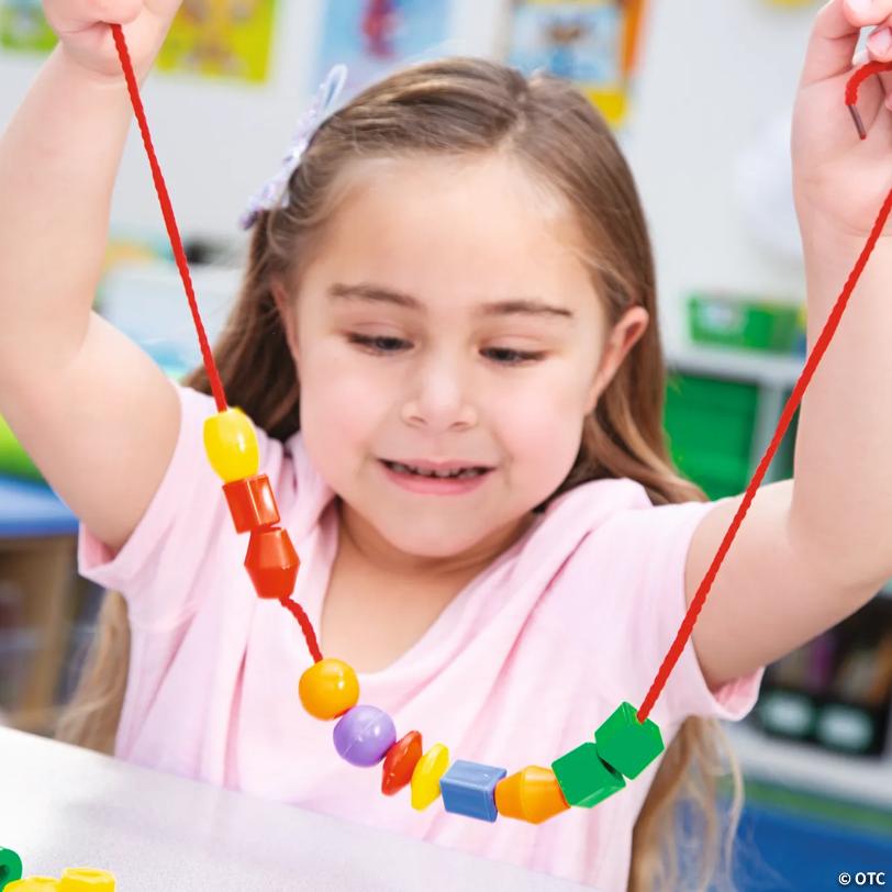 3/4" - 1" Jumbo Plastic Lacing Beads & Strings Set - 100 Pc.