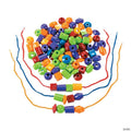 3/4" - 1" Jumbo Plastic Lacing Beads & Strings Set - 100 Pc.
