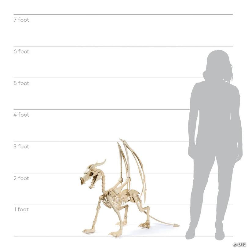 36" Dragon Skeleton Halloween Decoration