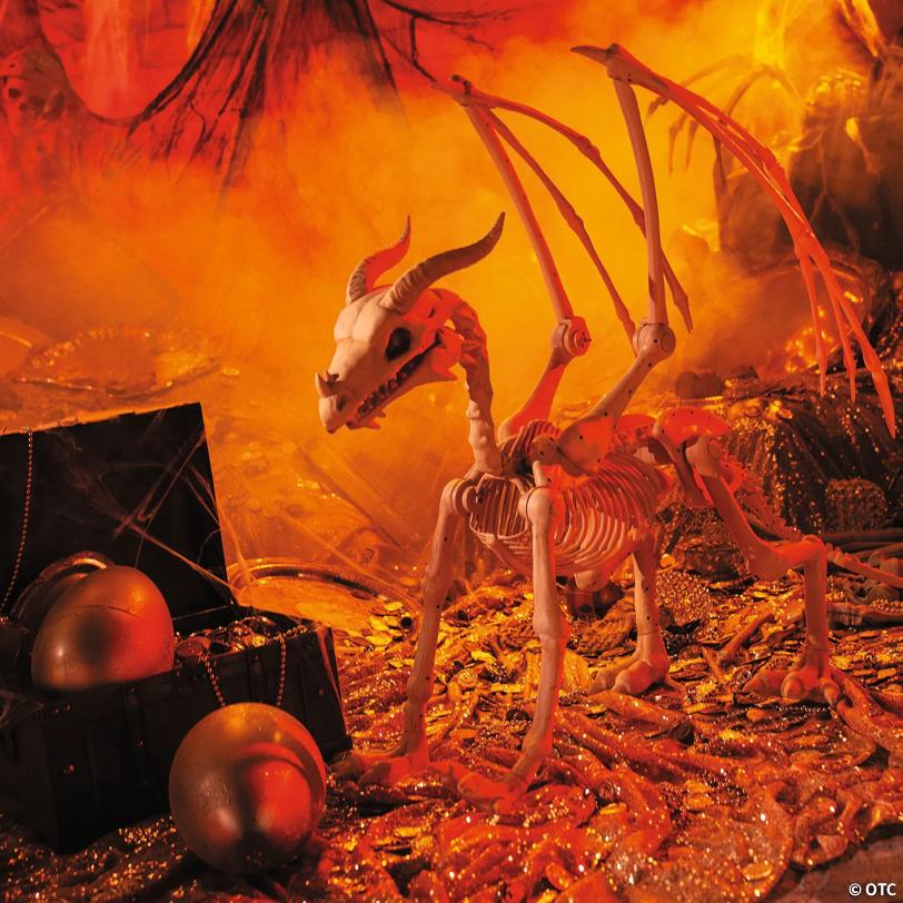 36" Dragon Skeleton Halloween Decoration