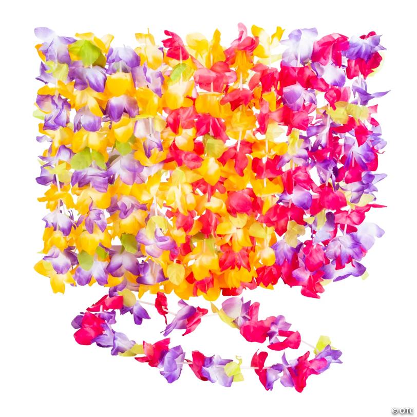 36" Mahalo Style Floral Polyester Leis - 36 Pc. | Elite Festo