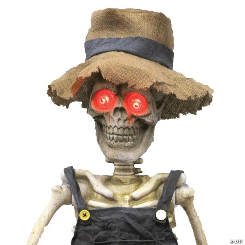 39" Skeleton Playing Banjo Animated Halloween Decoration - image 3