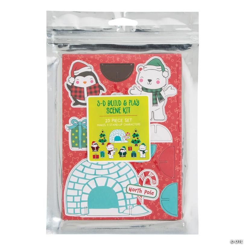 3D Holiday Build & Play Scene Giveaway Kits - 12 Pc.