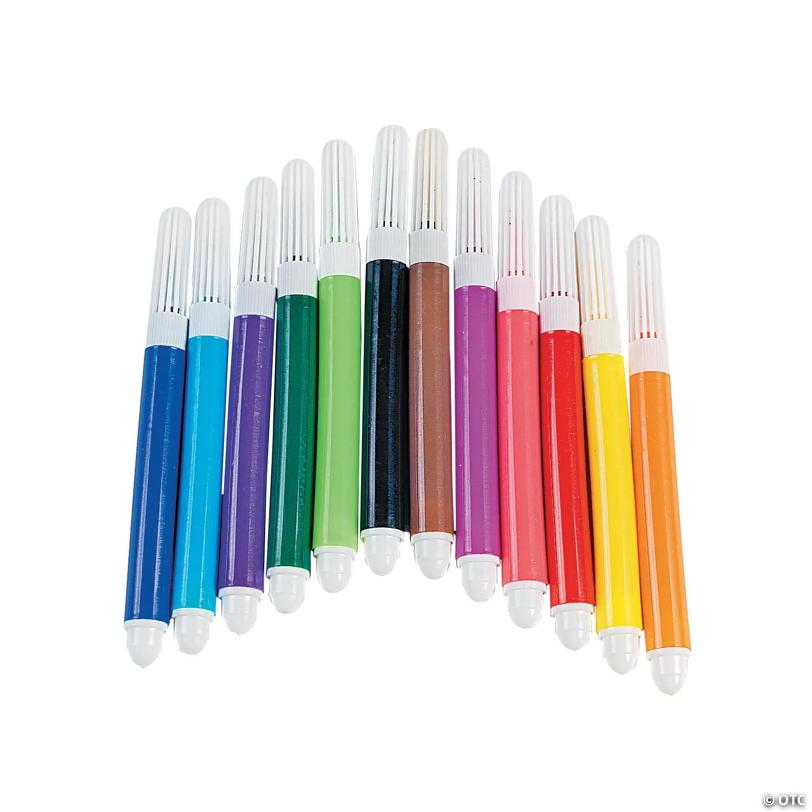 3 1/2" 12-Color Mini Plastic Marker Sets - 12 Boxes