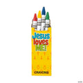 3 1/2" Bulk 48 Boxes of Religious Crayons - 4 Colors per Box
