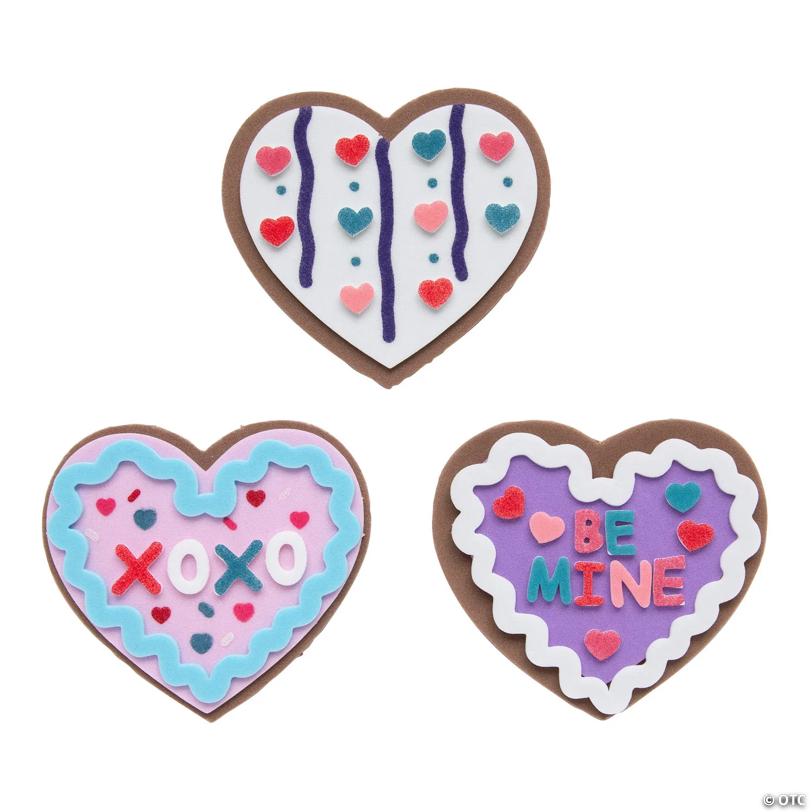 3 1/2" diam. Valentine Cookie Magnet Foam Craft Kit - Makes 12
