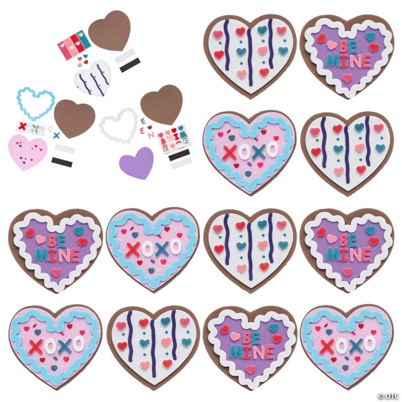 3 1/2" diam. Valentine Cookie Magnet Foam Craft Kit - Makes 12
