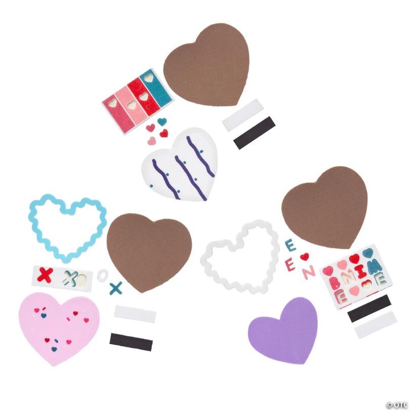 3 1/2" diam. Valentine Cookie Magnet Foam Craft Kit - Makes 12