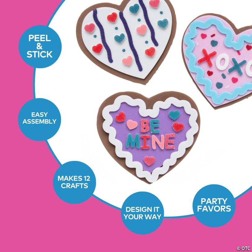 3 1/2" diam. Valentine Cookie Magnet Foam Craft Kit - Makes 12