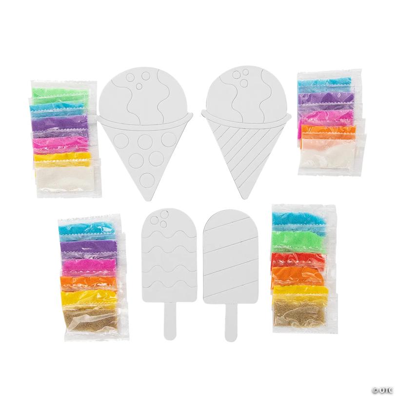 3 1/4" x 5" Summer Treats Assorted Bright Colors Sand Art Sets - 24 Pc.