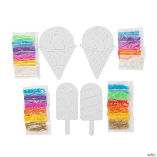 3 1/4" x 5" Summer Treats Assorted Bright Colors Sand Art Sets - 24 Pc.