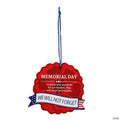 3 3/4" x 3 1/2" Red Poppy Memorial Day Wooden Ornaments -12 Pc.