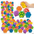 3" Bulk 300 Pc. Brightly Colored Paw Print-Shaped Foam Stress Toys