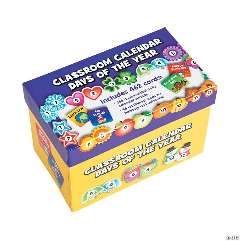 3" Classroom Calendar Days of the Year Cardstock Card Set - 462 Pc.