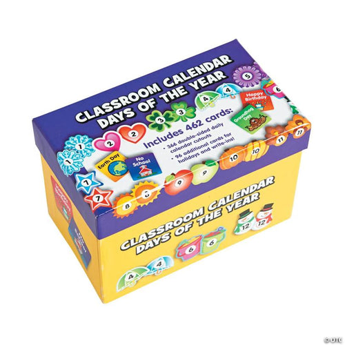 3" Classroom Calendar Days of the Year Cardstock Card Set - 462 Pc.