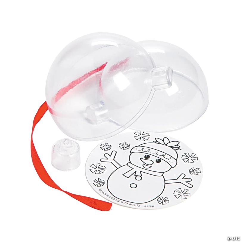 3" Color Your Own Snowman Christmas Bulb Ornament - Makes 12
