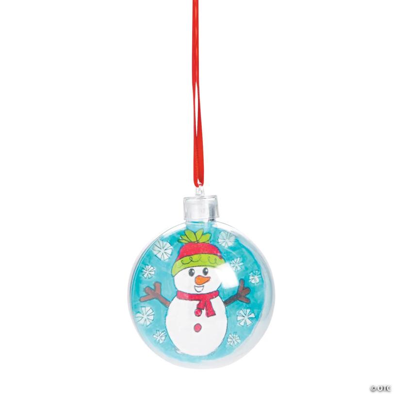 3" Color Your Own Snowman Christmas Bulb Ornament - Makes 12