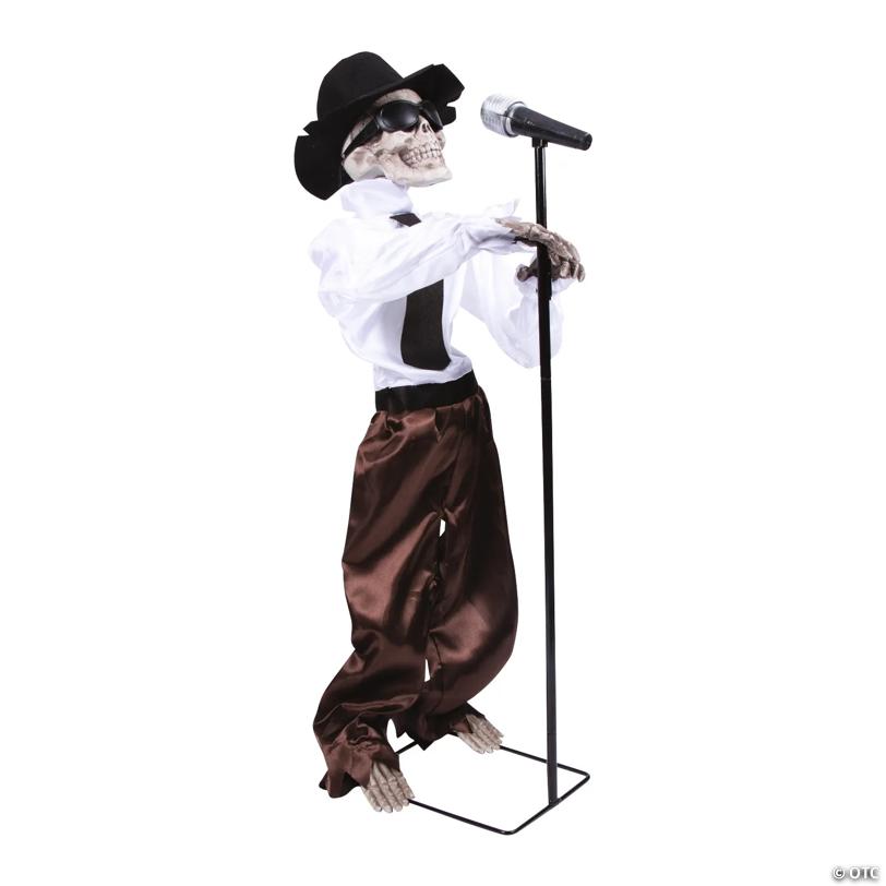 3 Ft. Animated Standing Singing Skeleton Halloween Decoration - image 2