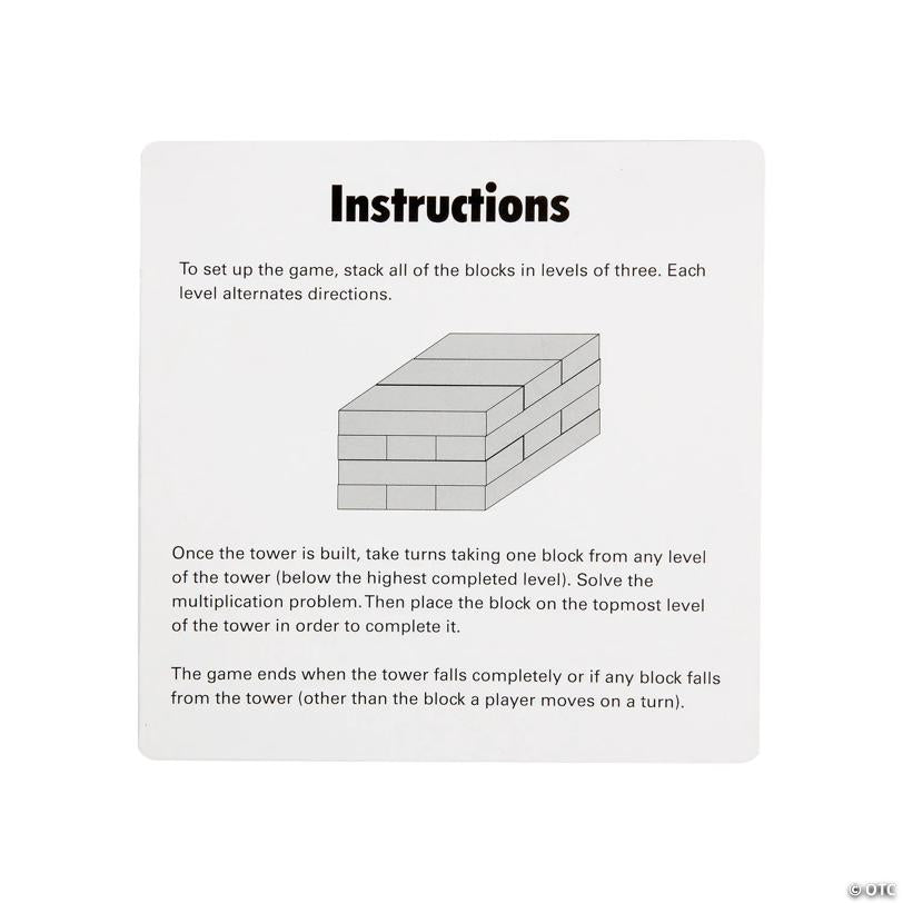 3" Multiplication Wood Building Blocks with Charts Set - 58 Pc.