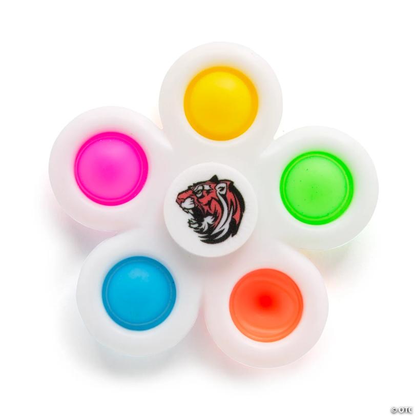 3" Personalized Full-Color Logo Lotsa Pops Popping Toy Flower Fidget Spinners - 24 Pc.