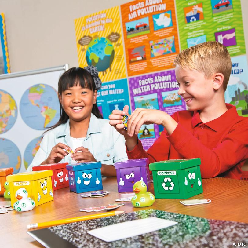 3" x 3" Learn To Recycle Sorting Activity Boxes Set - 54 Pc.