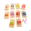 3" x 5" Number Peg Wood Puzzles with Colored Pegs Educational Set