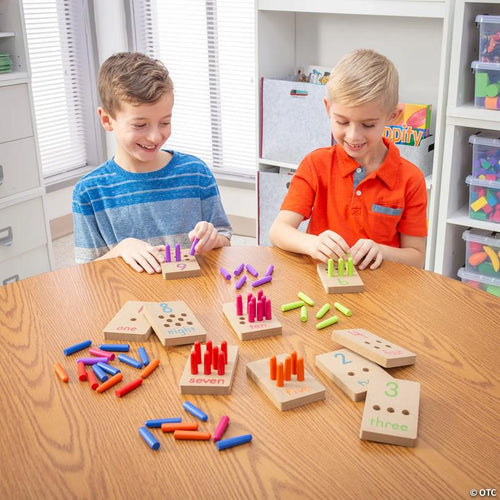 3" x 5" Number Peg Wood Puzzles with Colored Pegs Educational Set