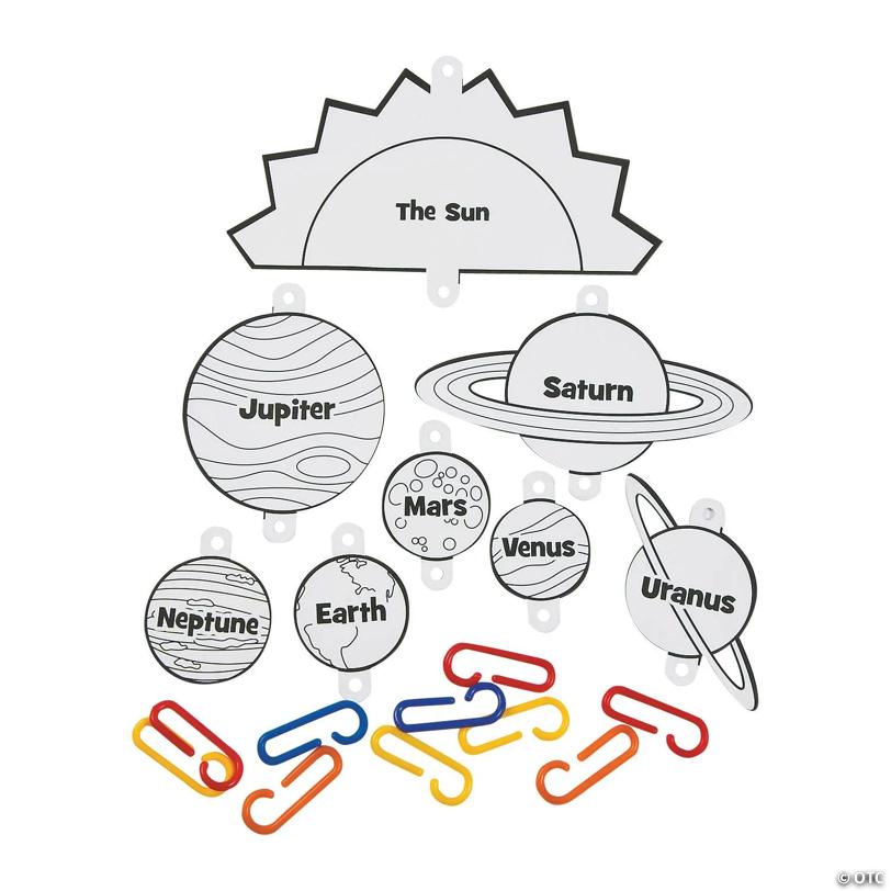 42" Color Your Own Solar System Educational Craft Kit - Makes 12