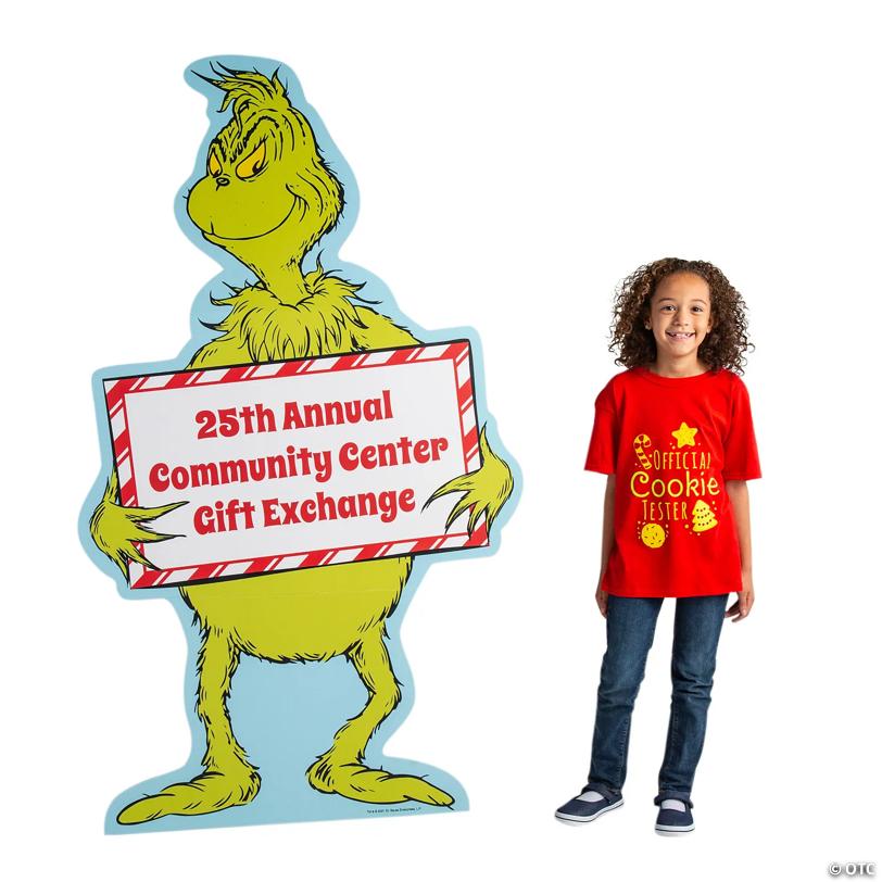 43 1/2" x 6 Ft. Personalized Dr. Seuss™ The Grinch Life-Size Cardboard Cutout Stand-Up