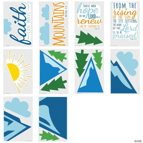 4 1/2" - 13 1/2" Faith Can Move Mountains Bulletin Board Set - 10 Pc.
