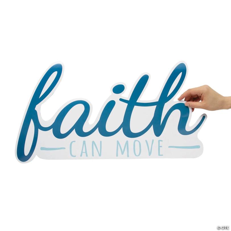 4 1/2" - 13 1/2" Faith Can Move Mountains Bulletin Board Set - 10 Pc.