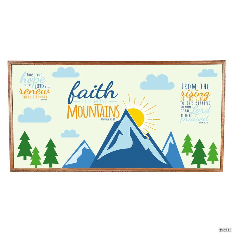 4 1/2" - 13 1/2" Faith Can Move Mountains Bulletin Board Set - 10 Pc.