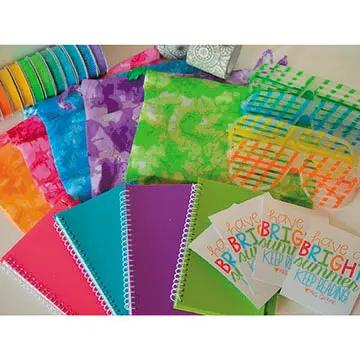 4 1/4" x 6" Neon Spiral Paper Notebook & Plastic Pen Sets - 12 Pc.